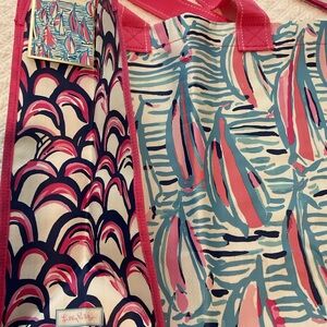 Vintage Lilly Pulitzer Pink and Blue Tote Bag